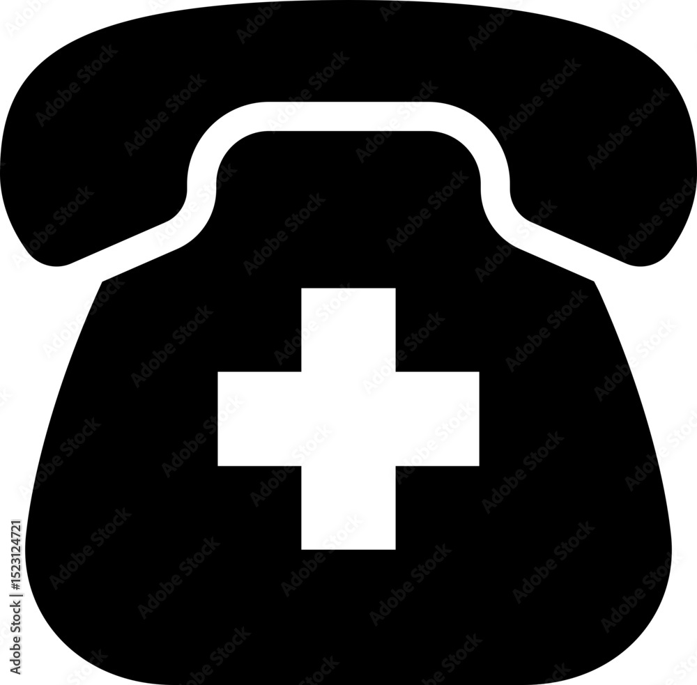 Obraz premium Emergency call icon. Silhouette style.