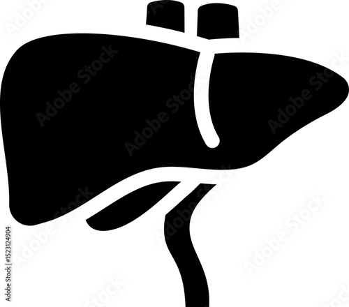 Human liver icon. Silhouette style.