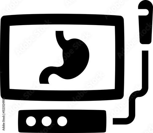 Stomach endoscopy icon. Silhouette style.