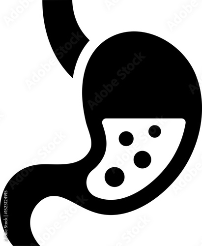 Human stomach icon. Silhouette style.