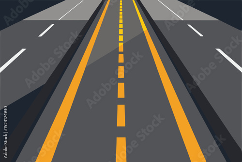 Endless Asphalt Highway A Journey on the Open Road, Lines and Lanes