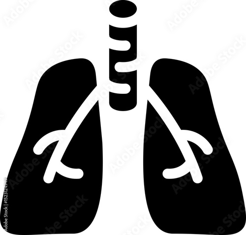 Human lungs icon. Silhouette style.