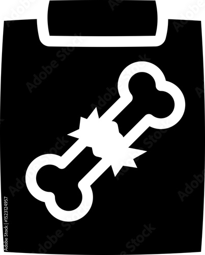 Bone fracture icon. Silhouette style.