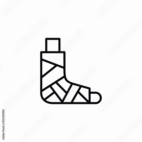 leg cast icon sign vector