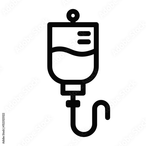 IV drip icon for medical treatment and medical design on transparent background