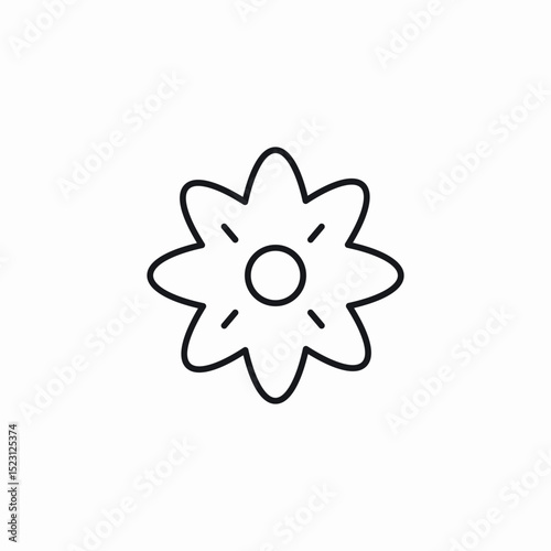 pointy flower icon sign vector