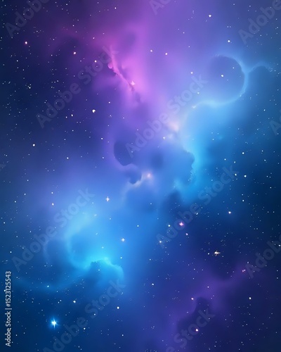 Galaxy Gradient with Stars – Purple Blue Space Abstract