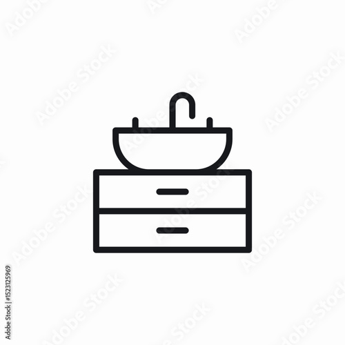 wash basin icon sign vector