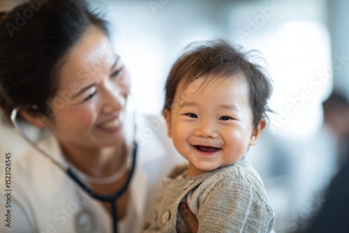 A Smiling Baby Enjoying the Doctor Visit Pediatric Care Child Wellness
