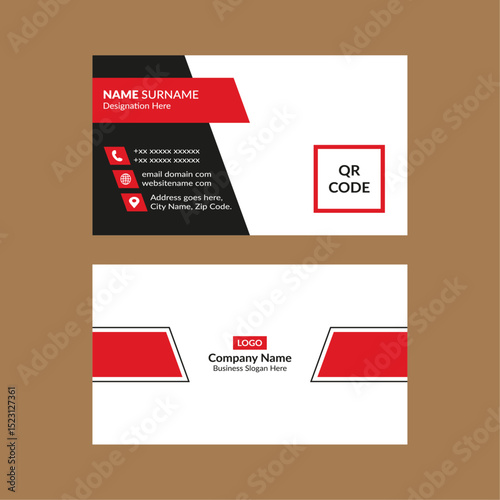 Modern Business Card Layout. Classic Template Display for Promotion.