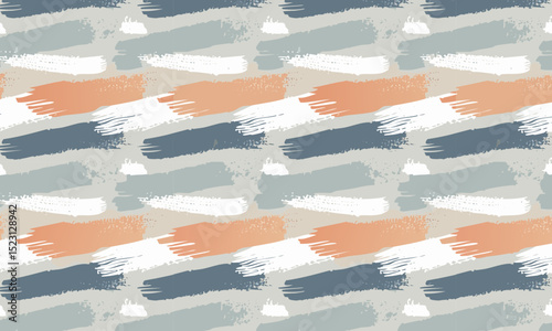 Summer Beach Stripes: Modern Abstract Dry Brush Background