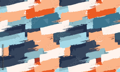Abstract Brush Strokes: Colorful Diagonal Seamless Pattern