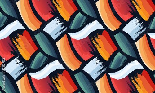 Painterly Fish Scales: Colorful Abstract Seamless Pattern