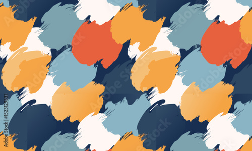 Abstract Painterly Texture: Terracotta, Teal, and Mustard