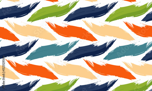 Vibrant Brush Strokes: Colorful Abstract Seamless Pattern