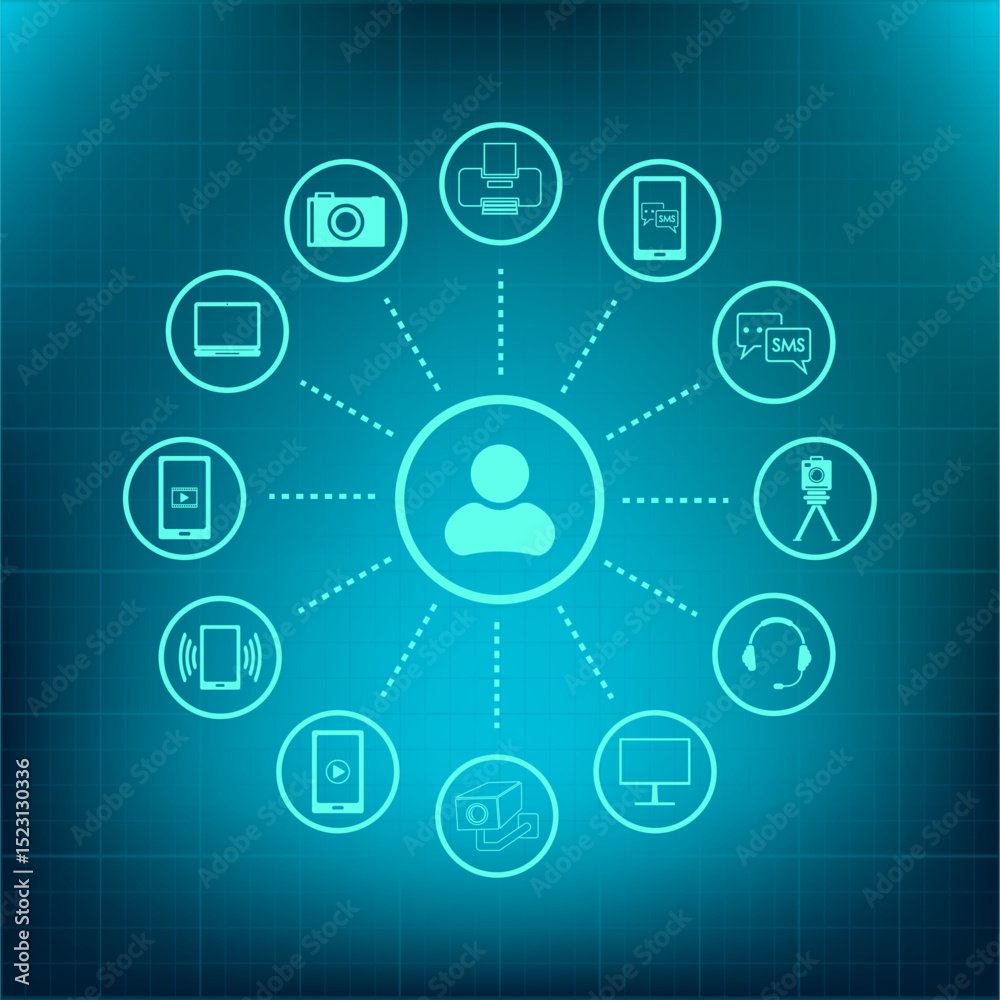 Vector icon on a blue background with a gradient Vector icon on a blue background with a gradient