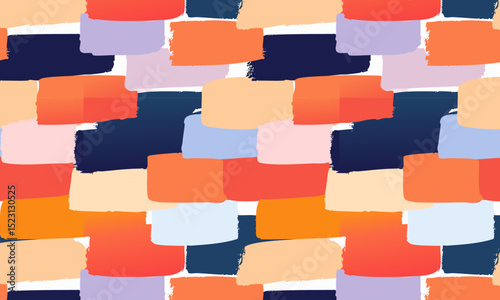 Colorful Painted Blocks: Abstract Seamless Pattern