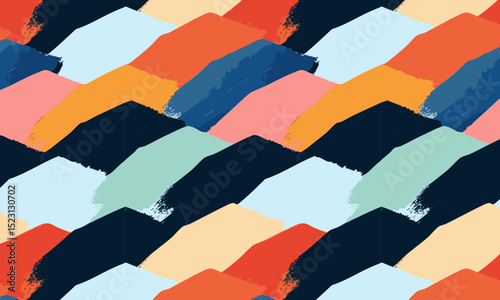 Modern Painterly Texture: Navy, Orange, and Blue Swatches