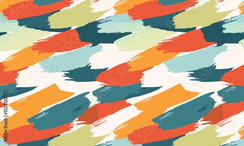 Abstract Brush Strokes: Colorful Diagonal Seamless Pattern