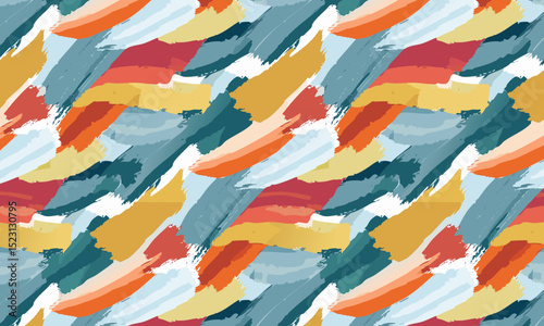 Expressive Brush Strokes: Colorful Diagonal Seamless Pattern