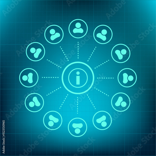 Vector icon on a blue background with a gradient