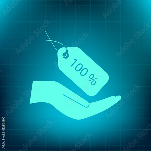 Vector icon on a blue background with a gradient