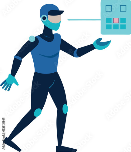 Technician Wearing Smart Gloves Controlling a Digital Interface