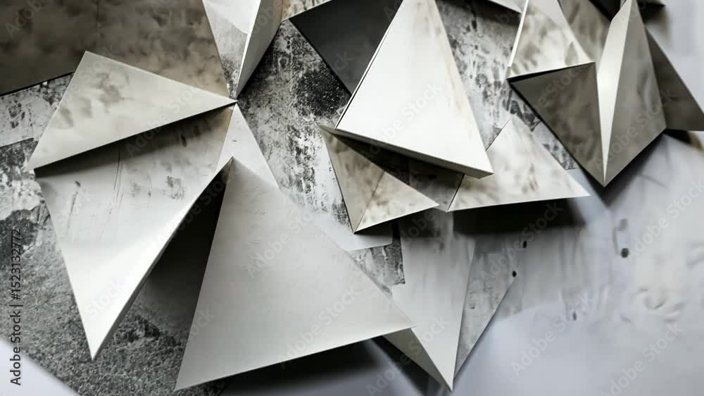 Vintage Origami Star Arrow Pattern Illustration with Grunge Texture and 3D Wall Art Design