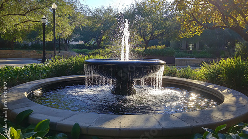 Beautiful fountain water feature garden landscaping park outdoor scenic tranquil peaceful serene 100