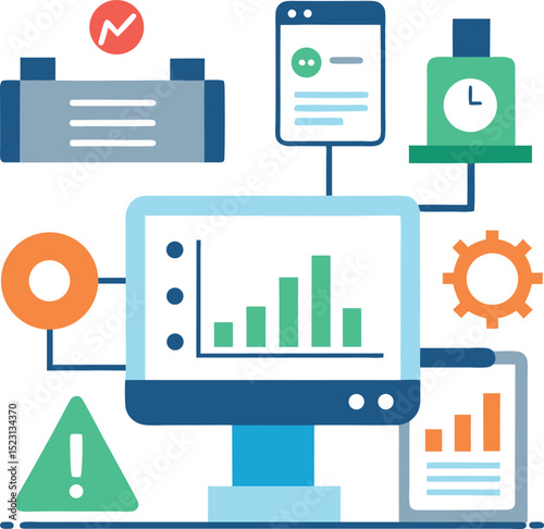 Smart Factory Dashboard Displaying Predictive Maintenance Alerts