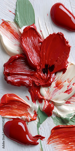 red rose petals on white