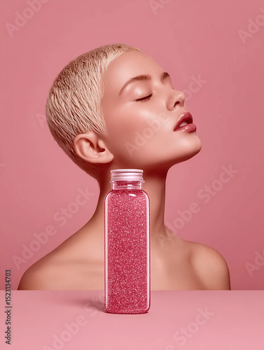young woman with perfume