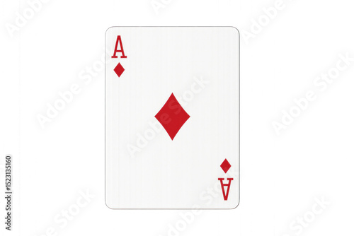 Red ace playing card isolated on transparent background. photo