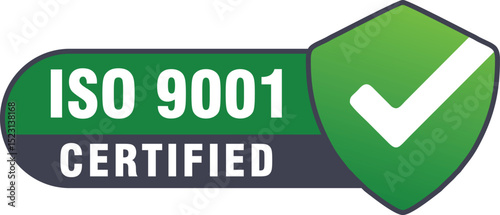 ISO 9001 Certified Standard Badge – International Quality Certification Vector Icon