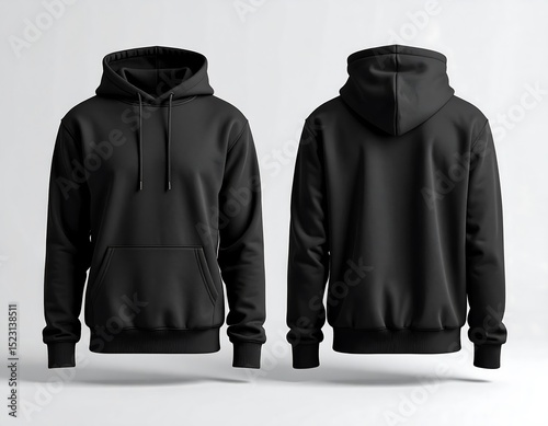 Blank black hoodie mockup
