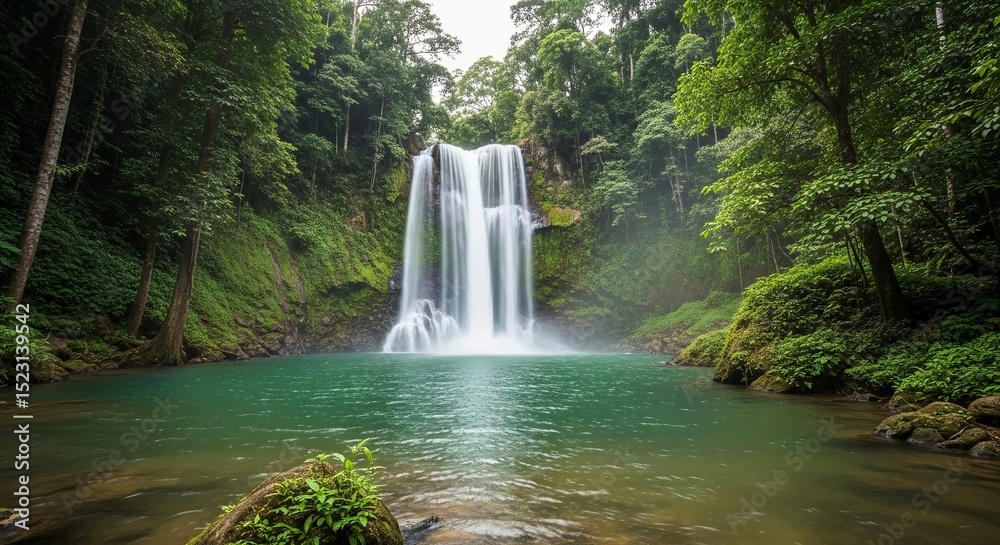 Obraz premium Jungle Waterfall View