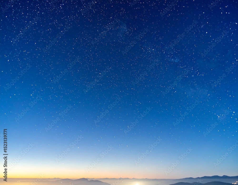 Fototapeta premium Starry night sky over a misty horizon