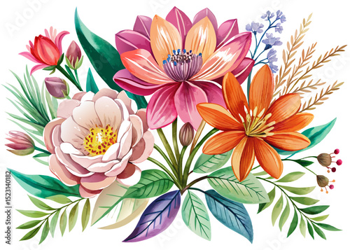 Watercolor Flower SVG Set – Floral Clipart Bundle for Crafts, Invitations, and Sublimation Designs