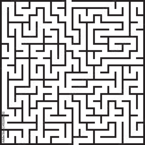 Complex Black and White Square Maze Puzzle Game Challenge