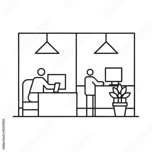 Professional Inside Office Cubicle Space