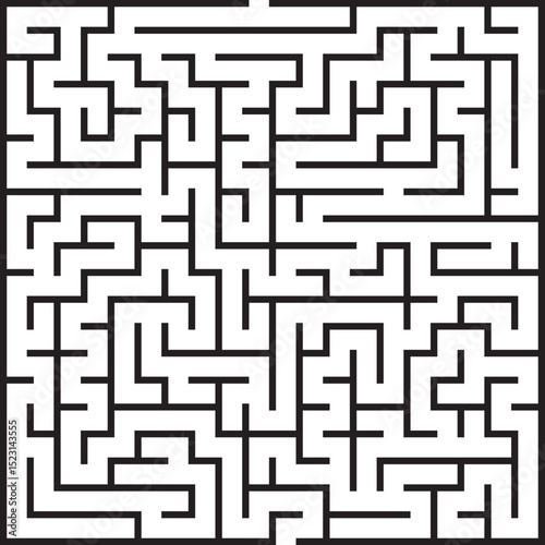 Complex Square Maze Puzzle Paths, Walls, Challenge, Solution, Logic, Brain Teaser, Game, Labyrinth