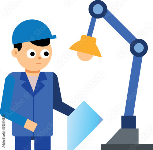 Quality Control Inspector Examining Manufactured Parts for Defects
