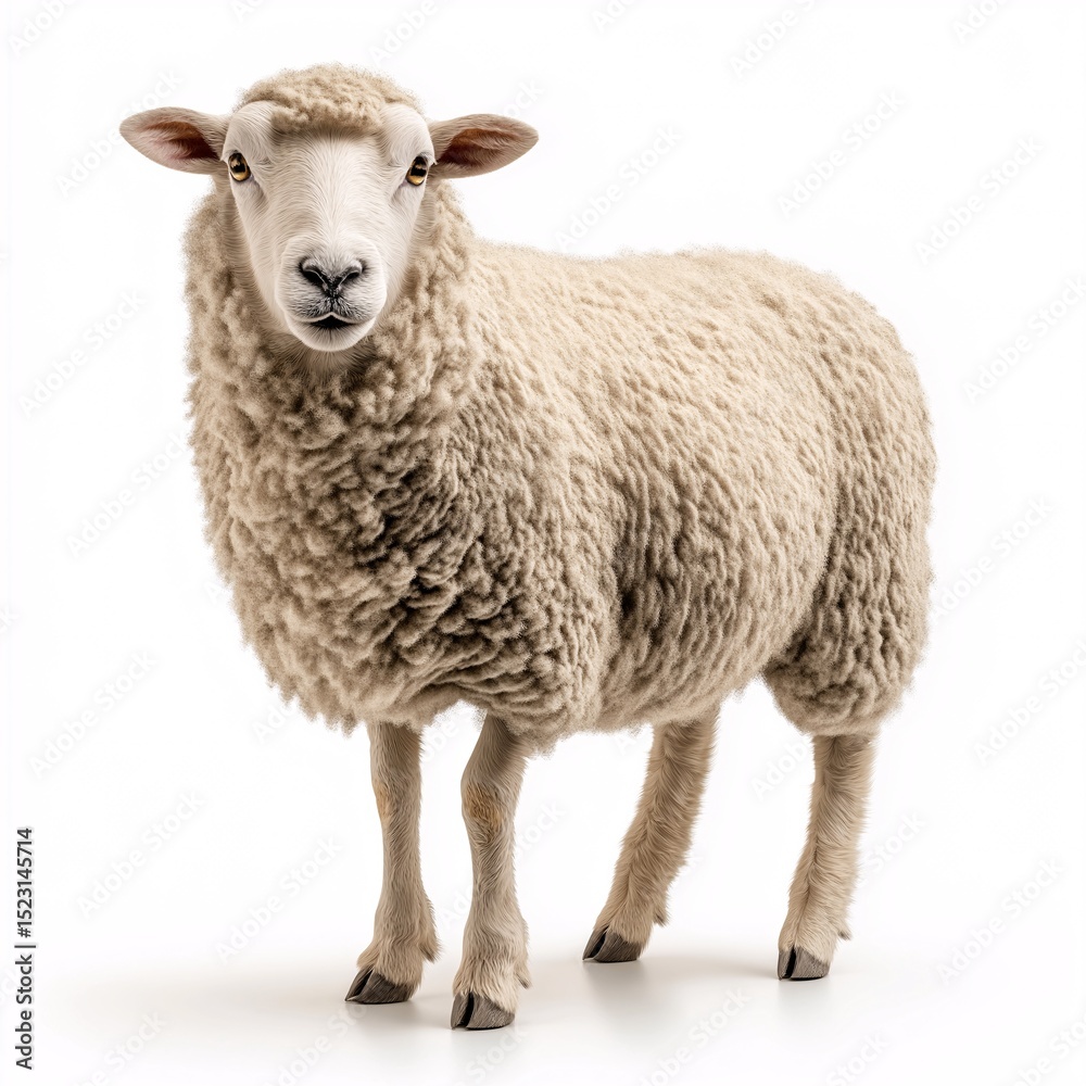 Wholesome Rural Life. Cute Fluffy Sheep in Pastoral Farm Landscape Focusing on Sheep Farming, Animal Care, and Wool Production Wholesome Rural Life. Cute Fluffy Sheep in Pastoral Farm Landscape Focusing on Sheep Farming, Animal Care, and Wool Production