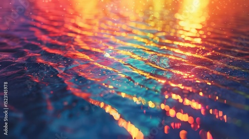Abstract vibrant water surface photo