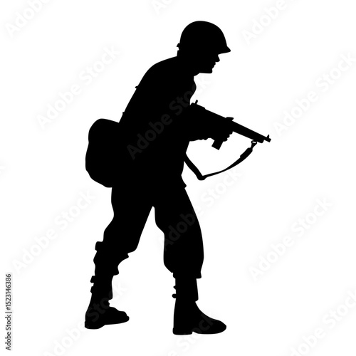 Soldier world war 2 silhouette vector image