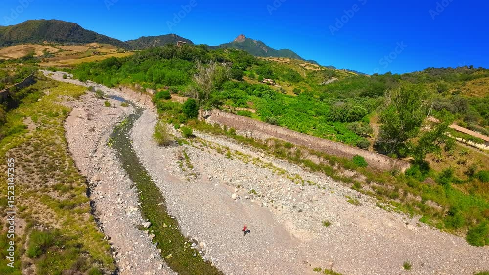 Walking along the riverbed