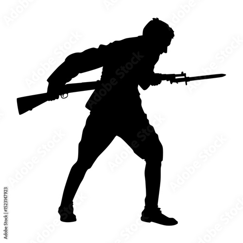 Soldier world war 2 silhouette vector image