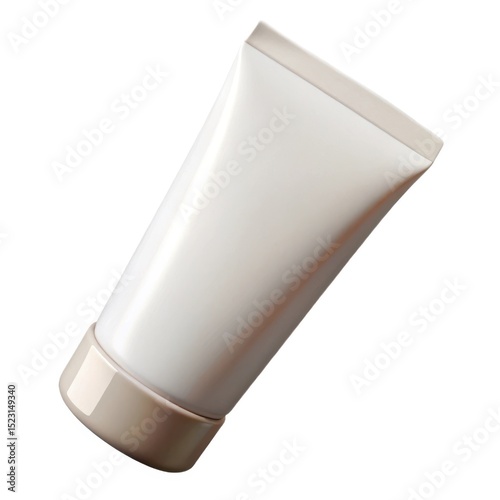 3d white cream tube mockup on white background