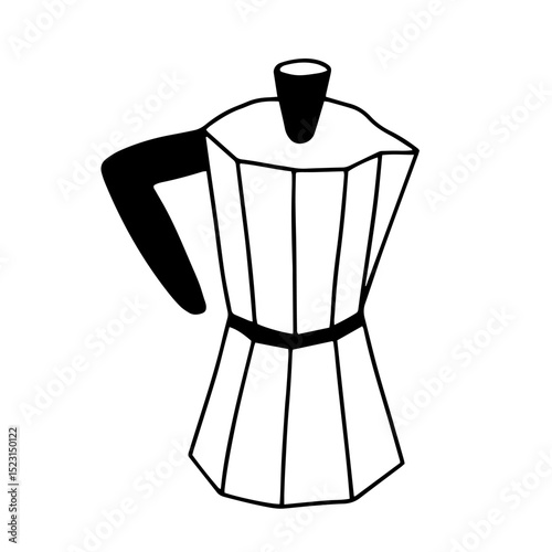 Geyser coffee maker vector doodle sketch