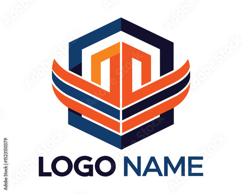 Abstract Hexagon Wings Logo Design Modern, Creative, and Symbolic